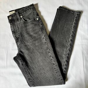 Madewell The Slim Boyjean High Rise Black Wash Denim Women's Size 23
